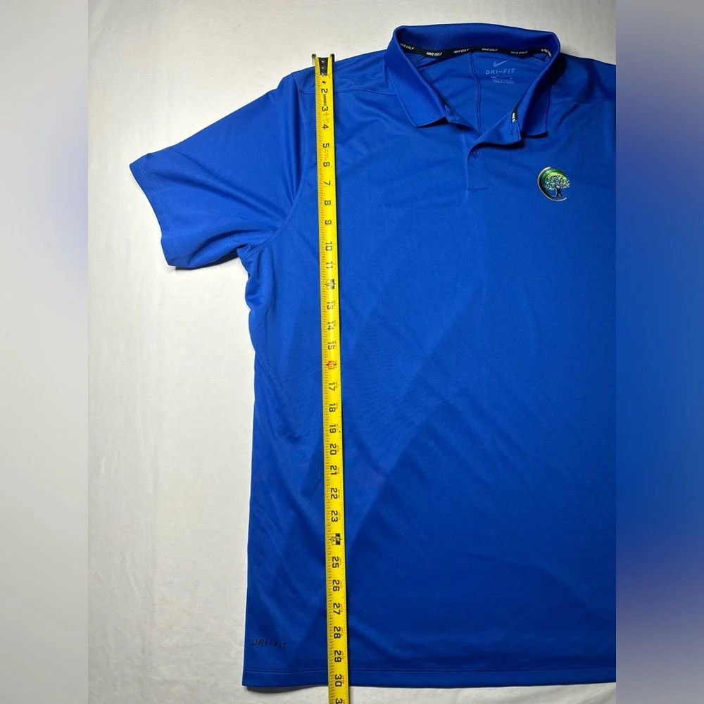 Nike Golf Dri Fit Polo Shirt Mens XL Blue Short‎ Sleeve Logo Collared